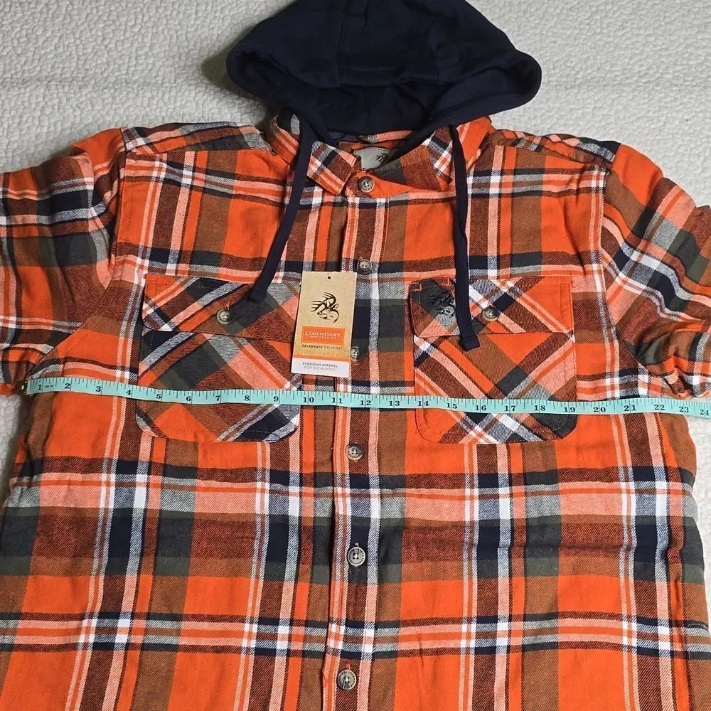 3191 NWT Legendary Whitetail Men's Maplewood Hooded Flannel Shirt Jacket Sz Lg